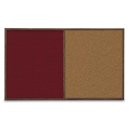 United Visual Products Enclosed Corkboard, 1 Door, 18"x24", 4" Fra, UV3400-WHITE-DRKSPR UV3400-WHITE-DRKSPR
